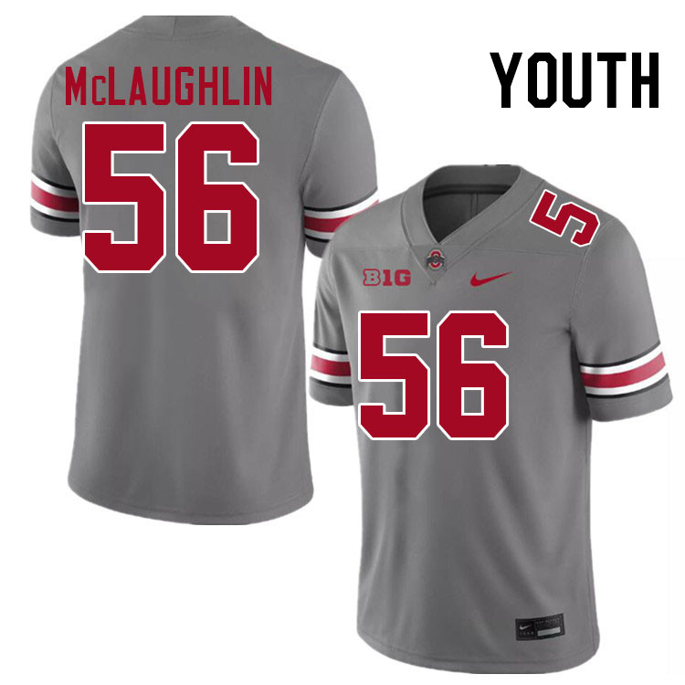 Ohio State Buckeyes Seth McLaughlin Youth #56 Authentic Grey College Football Jersey 2404PJHW2